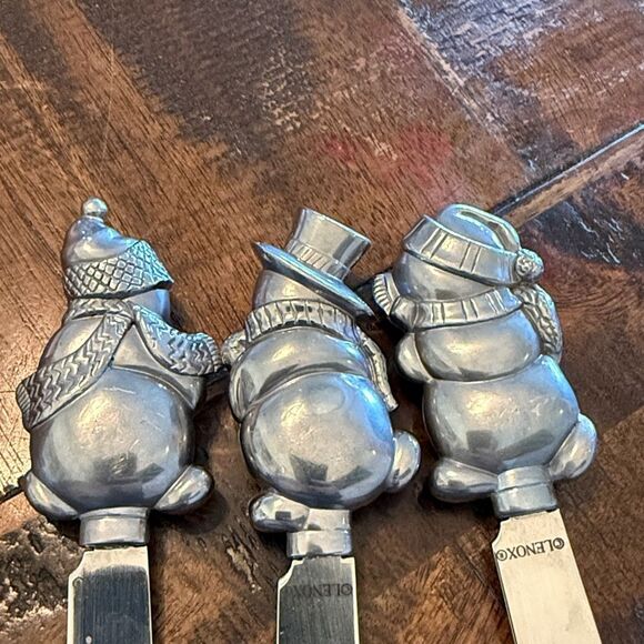 Lenox Yuletide Snowman Holiday Spreaders Christmas cheese knives - Picture 6 of 6